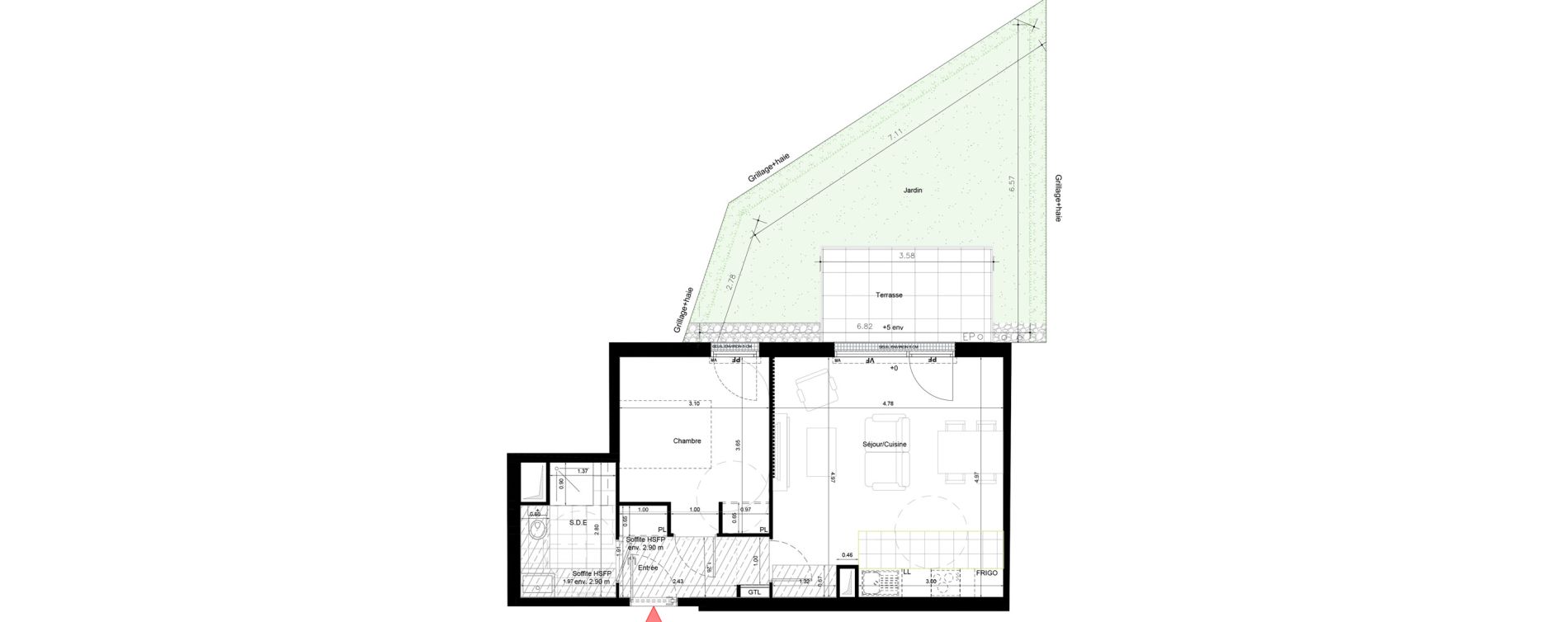 Appartement T2 de 43,40 m2 &agrave; Aulnay-Sous-Bois &eacute;mile zola - gare