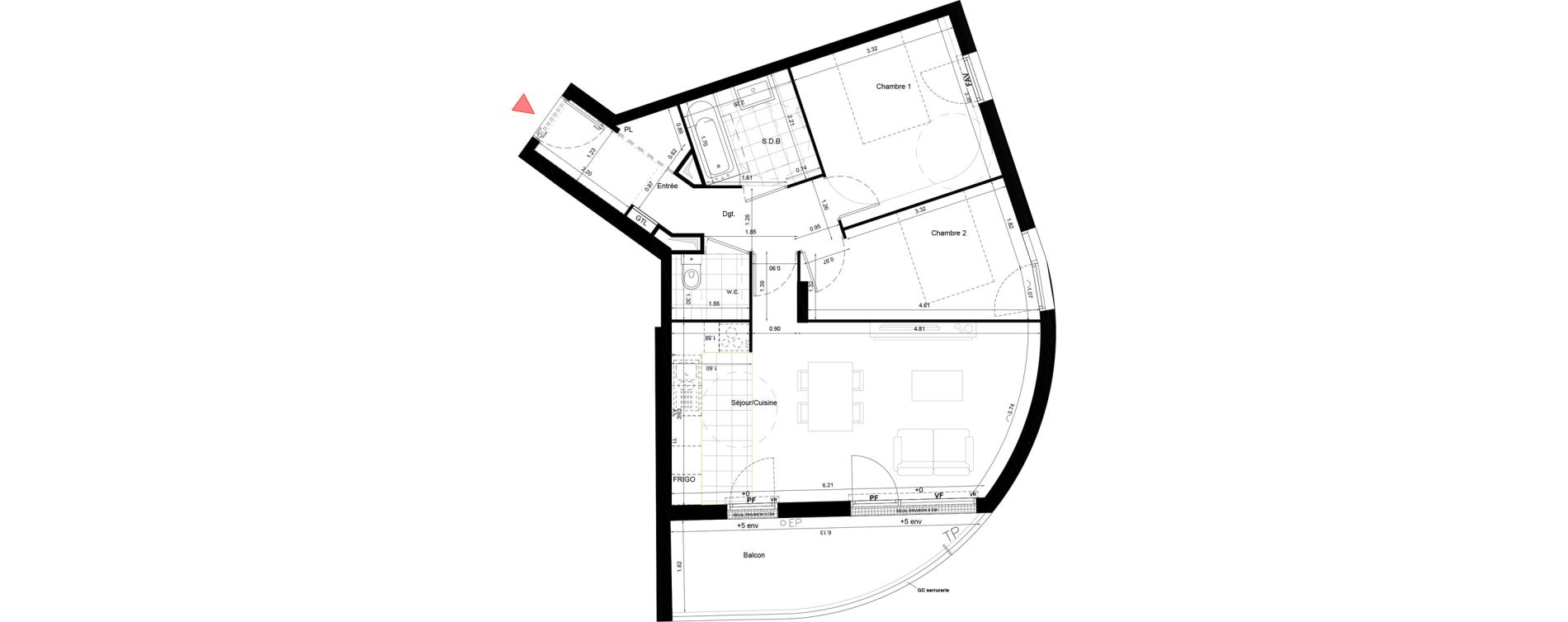 Appartement T3 de 61,50 m2 &agrave; Aulnay-Sous-Bois &eacute;mile zola - gare