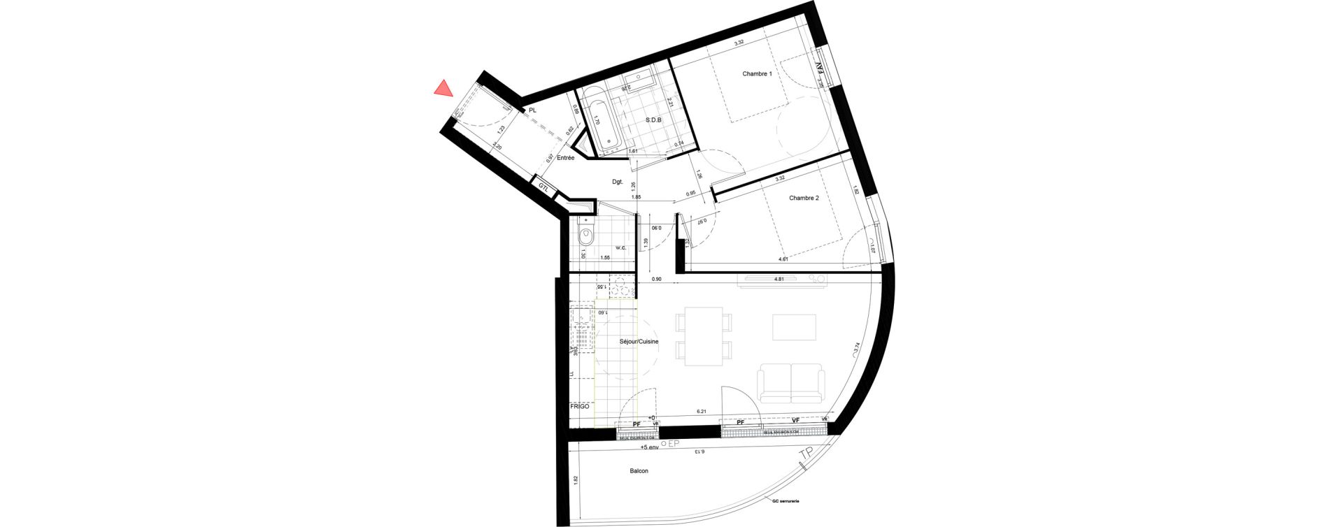 Appartement T3 de 61,50 m2 &agrave; Aulnay-Sous-Bois &eacute;mile zola - gare