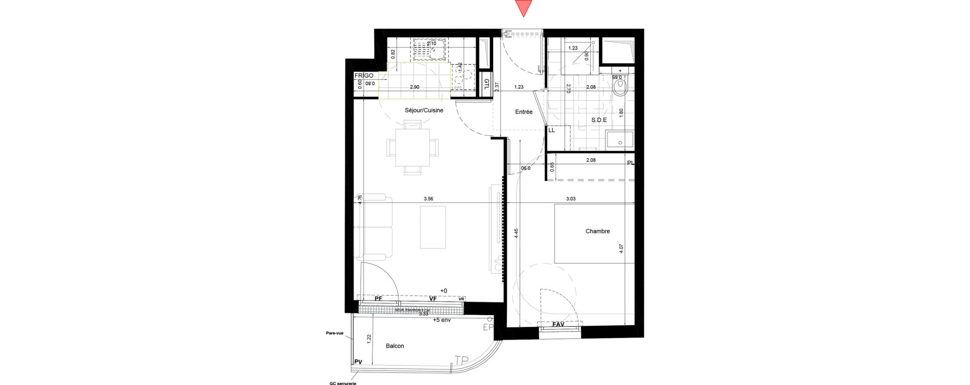 Appartement T2 de 41,20 m2 &agrave; Aulnay-Sous-Bois &eacute;mile zola - gare