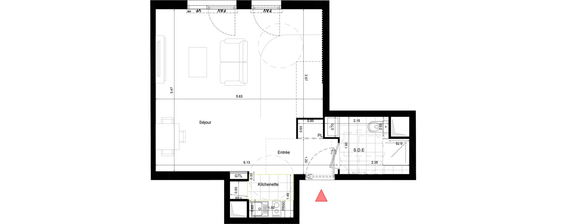 Appartement T1 de 38,60 m2 &agrave; Aulnay-Sous-Bois &eacute;mile zola - gare