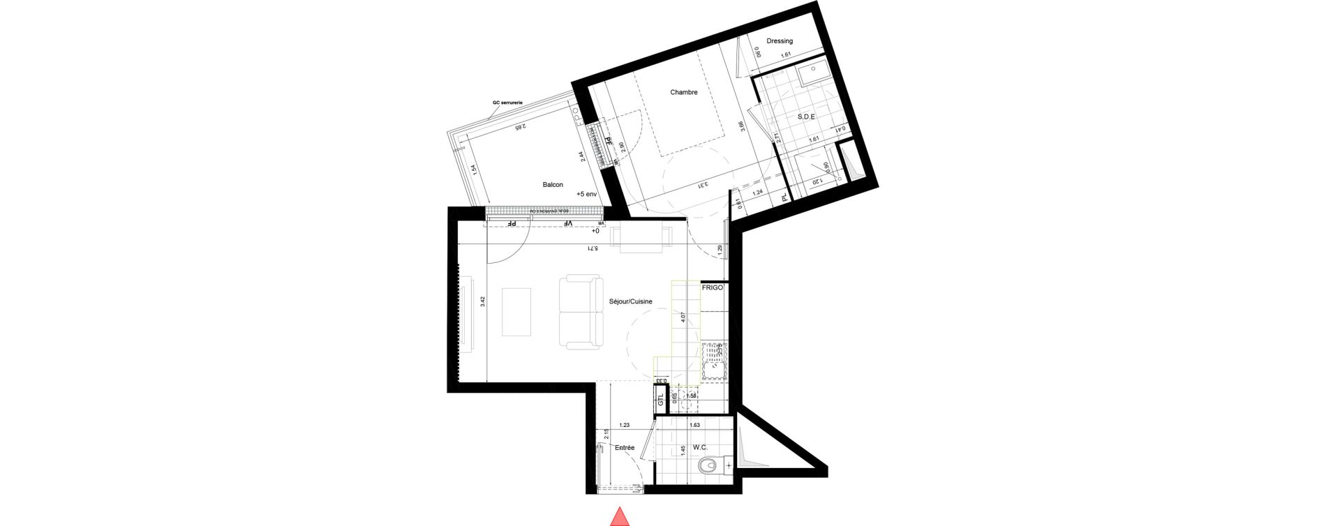 Appartement T2 de 41,90 m2 &agrave; Aulnay-Sous-Bois &eacute;mile zola - gare