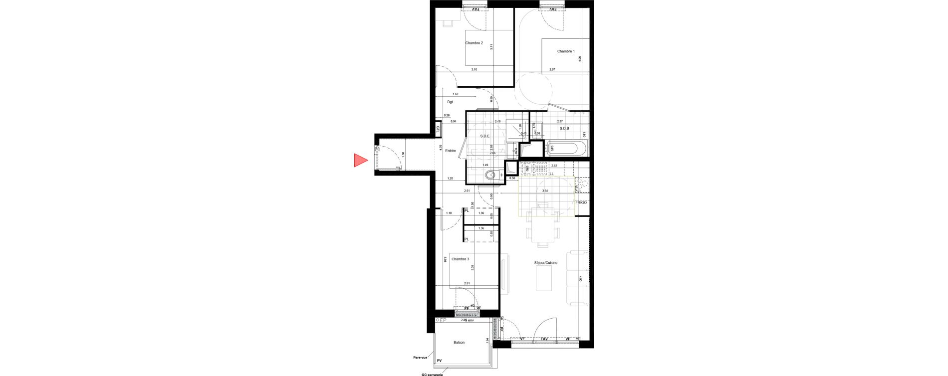 Appartement T4 de 77,10 m2 &agrave; Aulnay-Sous-Bois &eacute;mile zola - gare