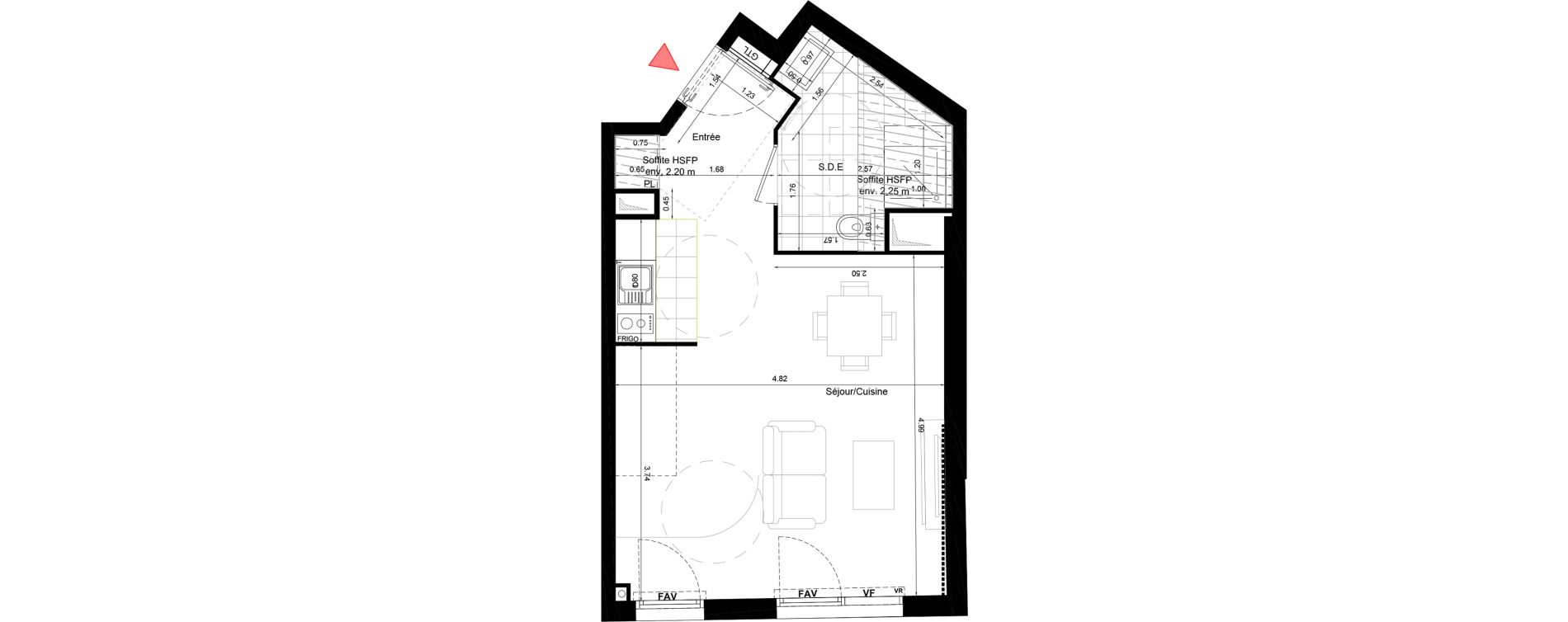 Appartement T1 de 35,40 m2 &agrave; Aulnay-Sous-Bois &eacute;mile zola - gare