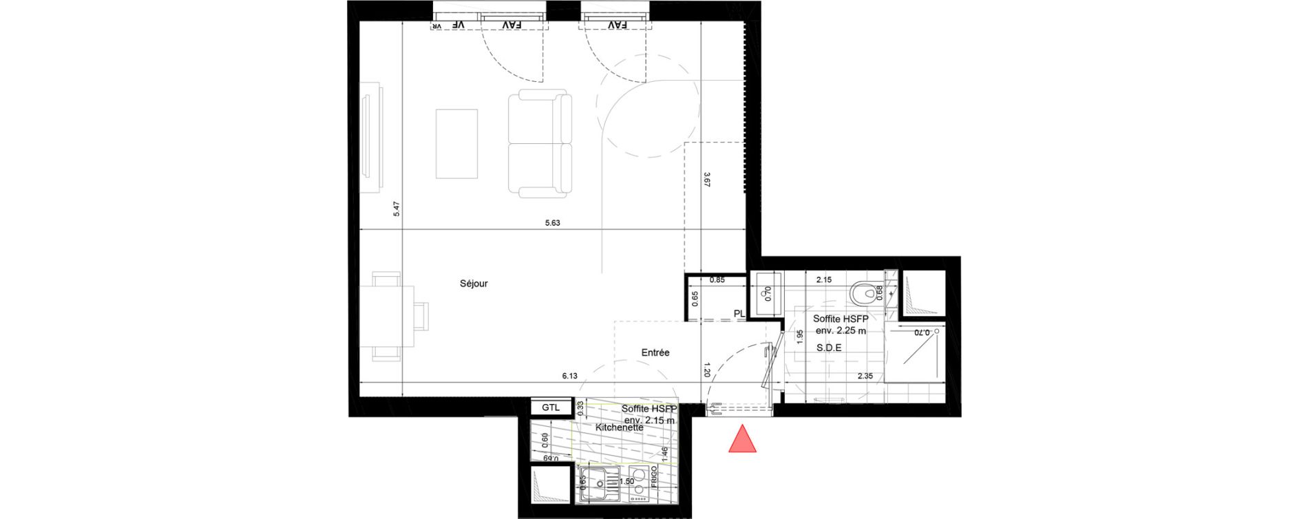 Appartement T1 de 38,60 m2 &agrave; Aulnay-Sous-Bois &eacute;mile zola - gare