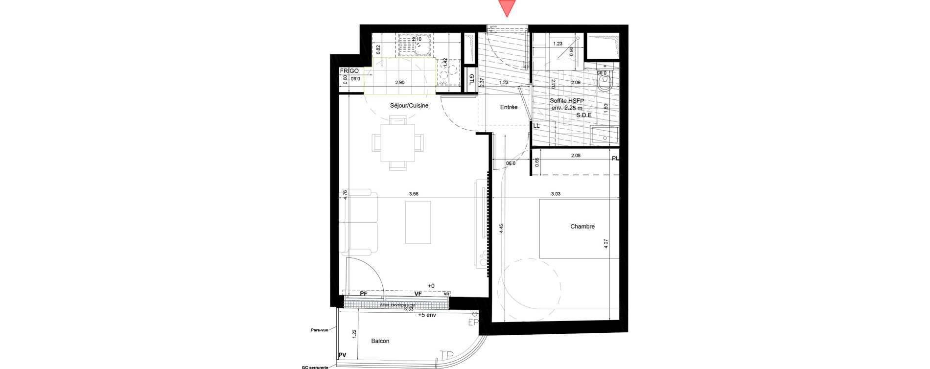 Appartement T2 de 41,20 m2 &agrave; Aulnay-Sous-Bois &eacute;mile zola - gare