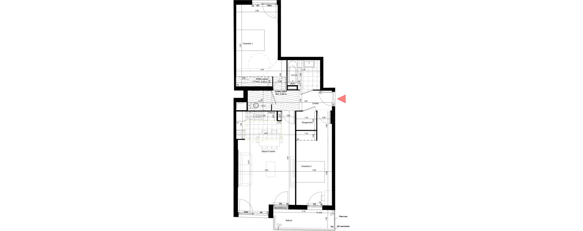 Appartement T3 de 68,20 m2 &agrave; Aulnay-Sous-Bois &eacute;mile zola - gare