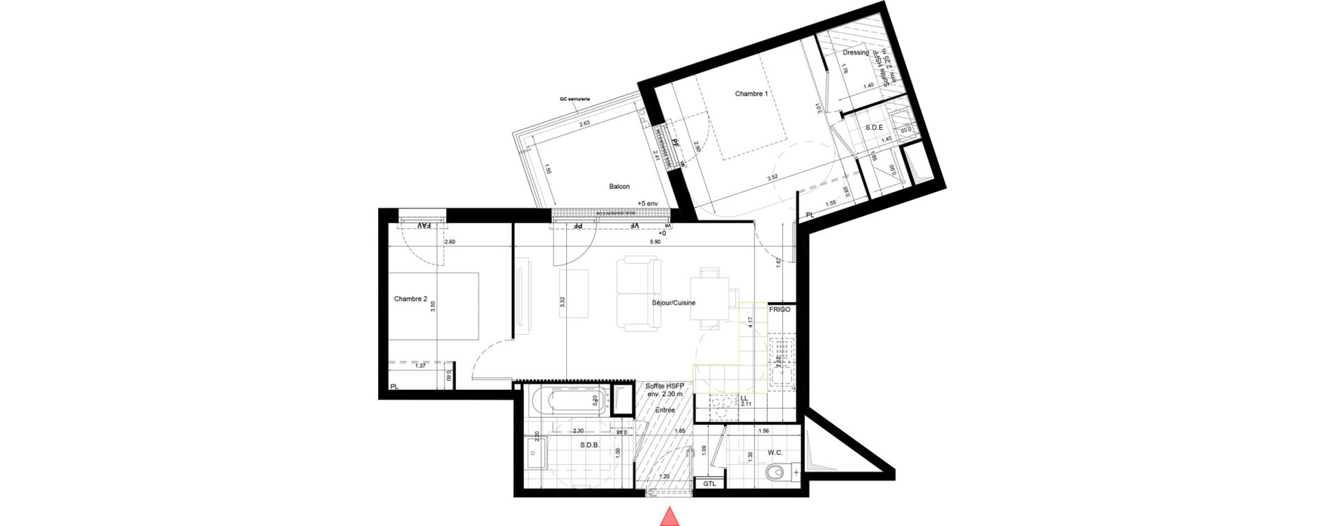 Appartement T3 de 57,20 m2 &agrave; Aulnay-Sous-Bois &eacute;mile zola - gare