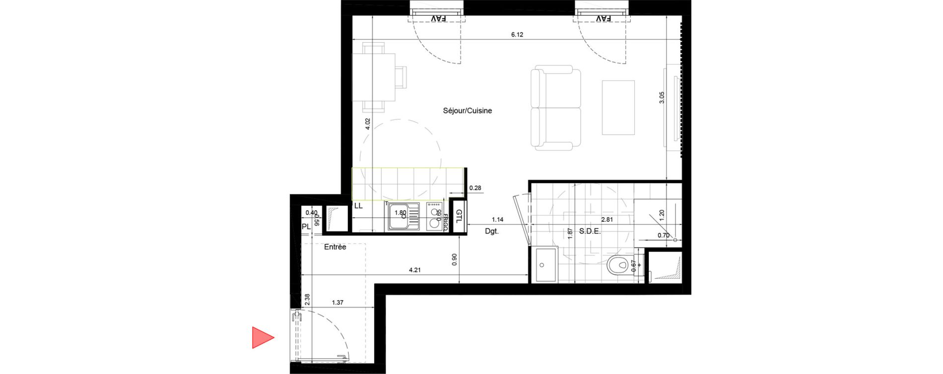 Appartement T1 de 32,50 m2 &agrave; Aulnay-Sous-Bois &eacute;mile zola - gare