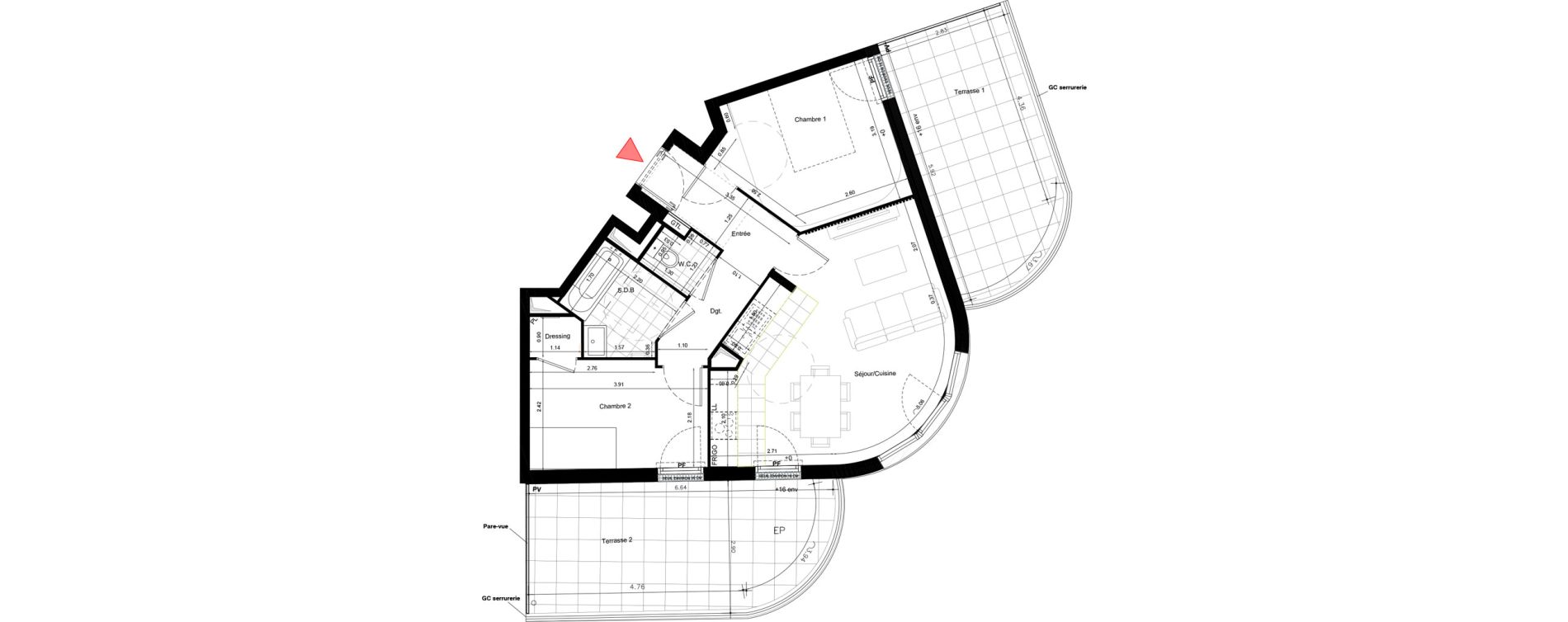 Appartement T3 de 56,70 m2 &agrave; Aulnay-Sous-Bois &eacute;mile zola - gare