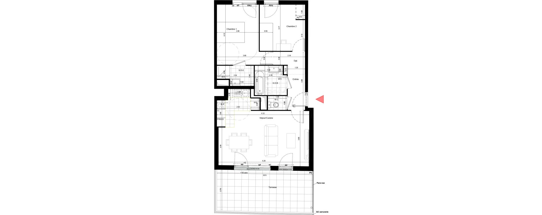 Appartement T3 de 63,50 m2 &agrave; Aulnay-Sous-Bois &eacute;mile zola - gare