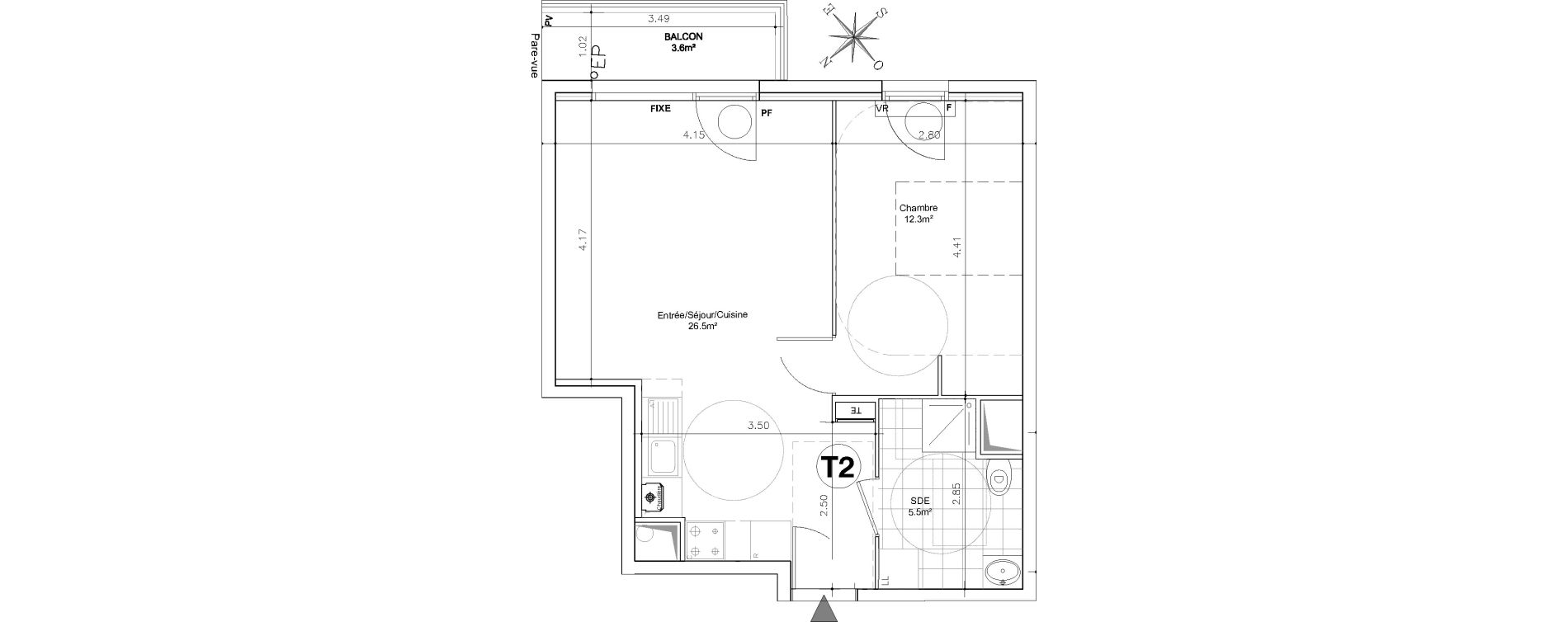 Appartement T2 de 44,40 m2 &agrave; Aulnay-Sous-Bois Ormeteau