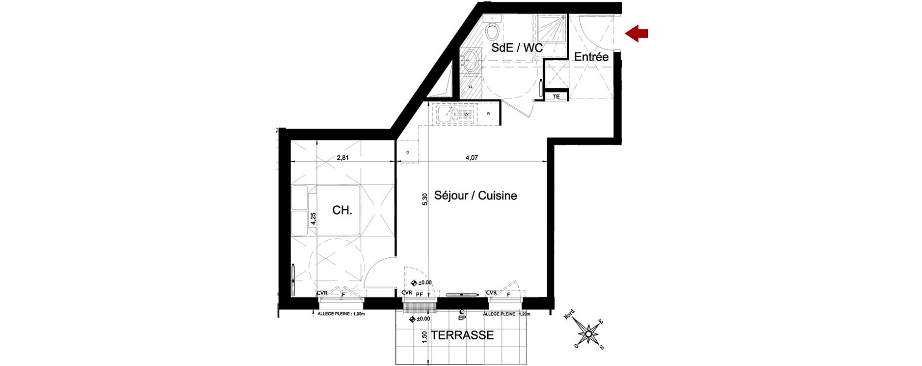 Appartement T2 de 43,32 m2 &agrave; Aulnay-Sous-Bois Centre