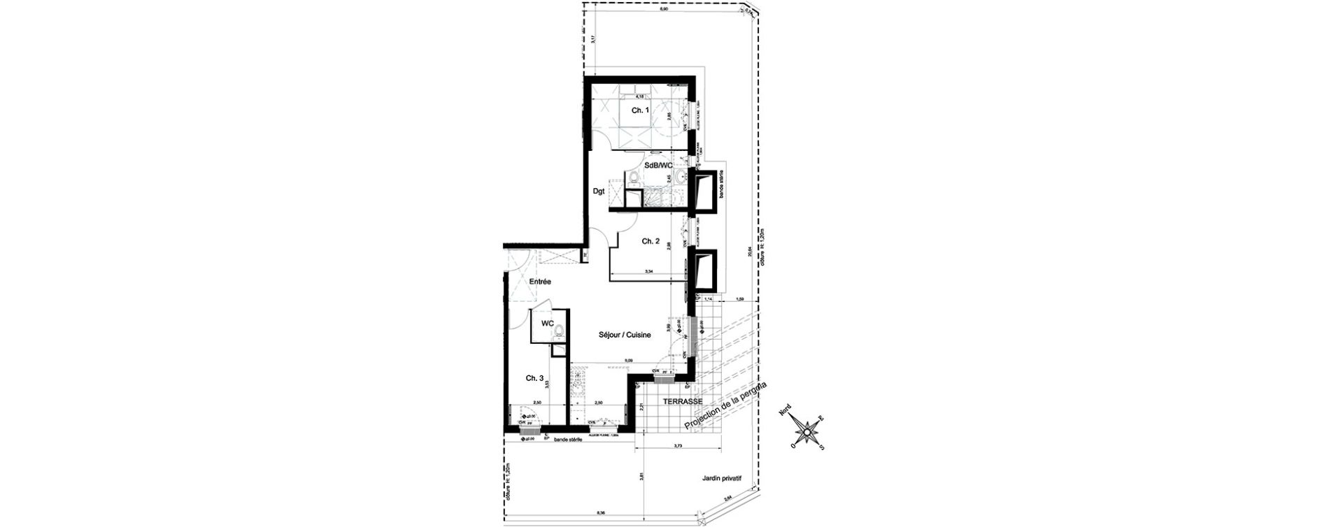 Appartement T4 de 79,68 m2 &agrave; Aulnay-Sous-Bois Centre