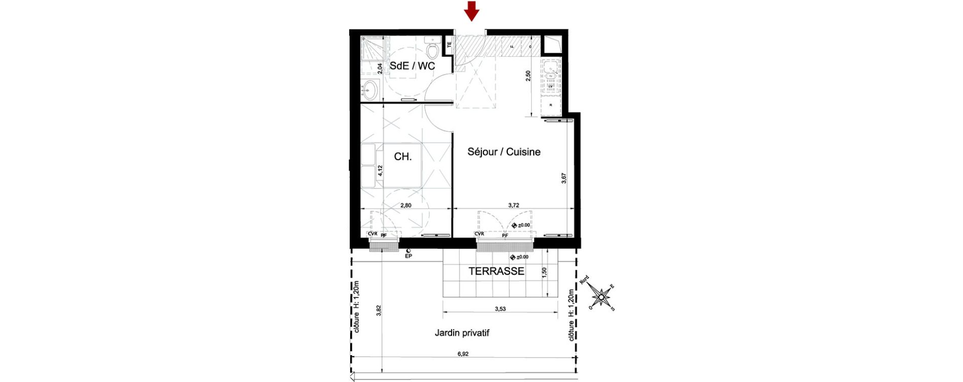 Appartement T2 de 38,70 m2 &agrave; Aulnay-Sous-Bois Centre