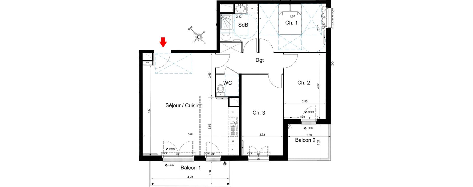 Appartement T4 de 79,65 m2 &agrave; Aulnay-Sous-Bois Centre