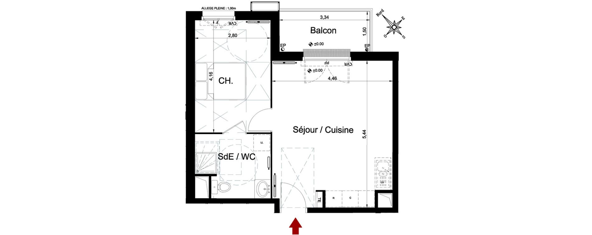 Appartement T2 de 41,26 m2 &agrave; Aulnay-Sous-Bois Centre