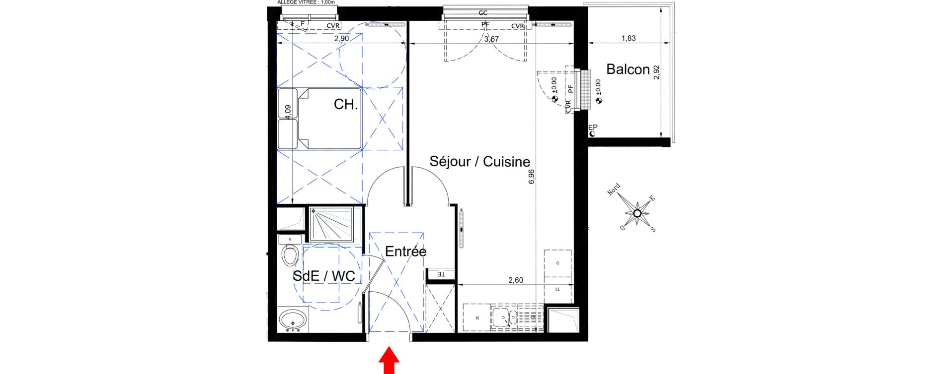 Appartement T2 de 44,30 m2 &agrave; Aulnay-Sous-Bois Centre