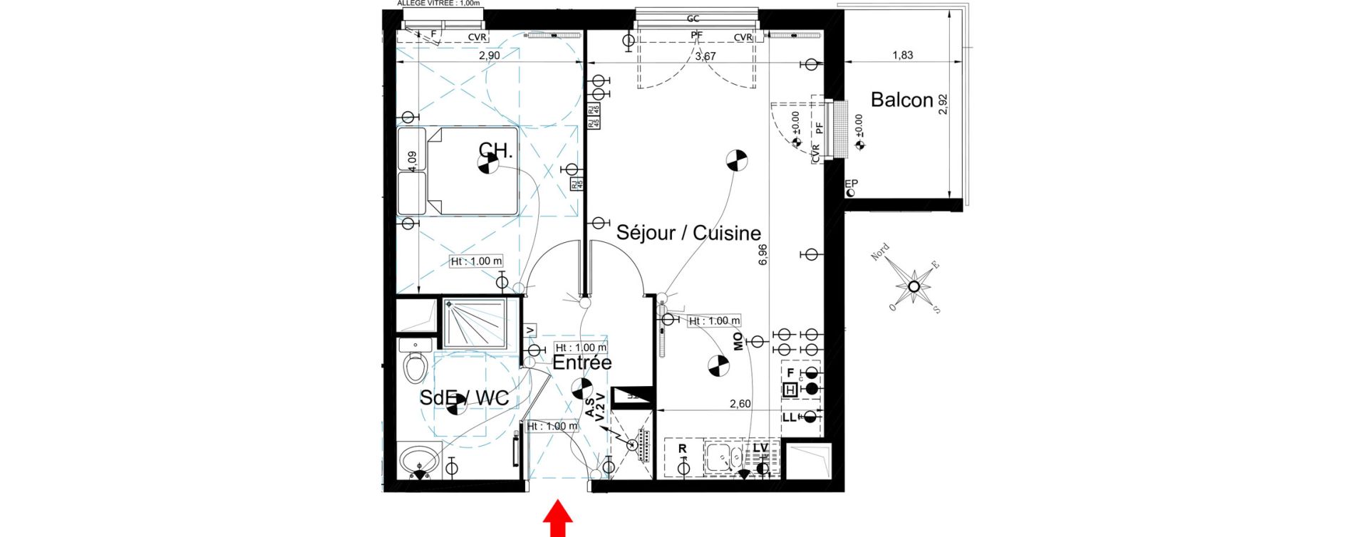 Appartement T2 de 44,30 m2 &agrave; Aulnay-Sous-Bois Centre