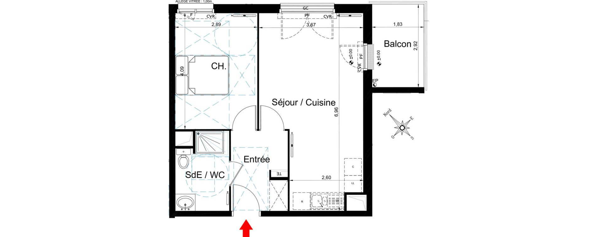 Appartement T2 de 44,23 m2 &agrave; Aulnay-Sous-Bois Centre