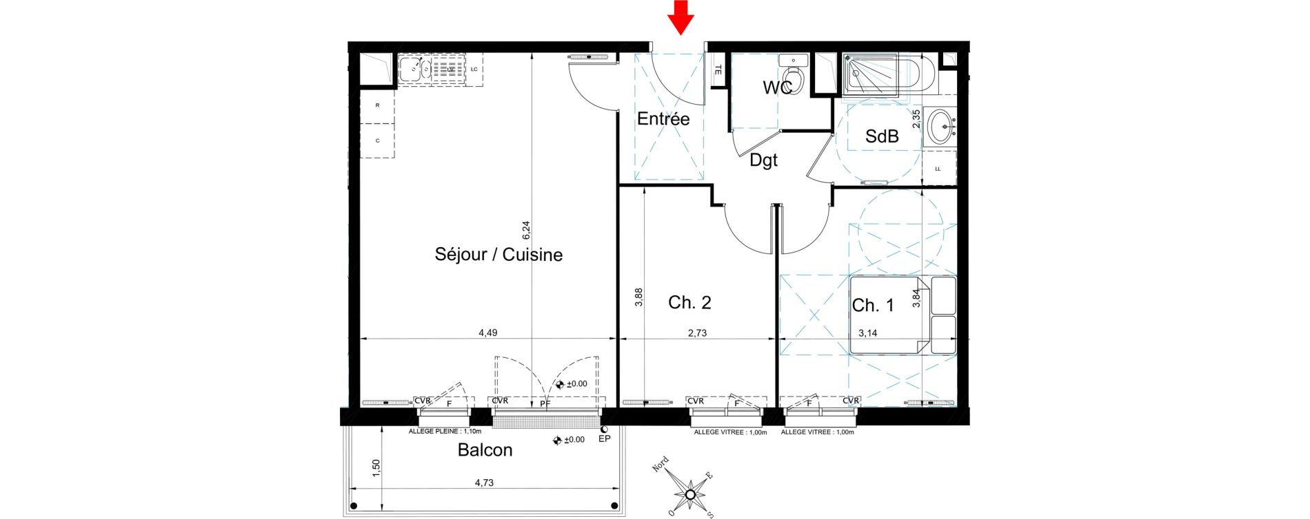 Appartement T3 de 63,06 m2 &agrave; Aulnay-Sous-Bois Centre