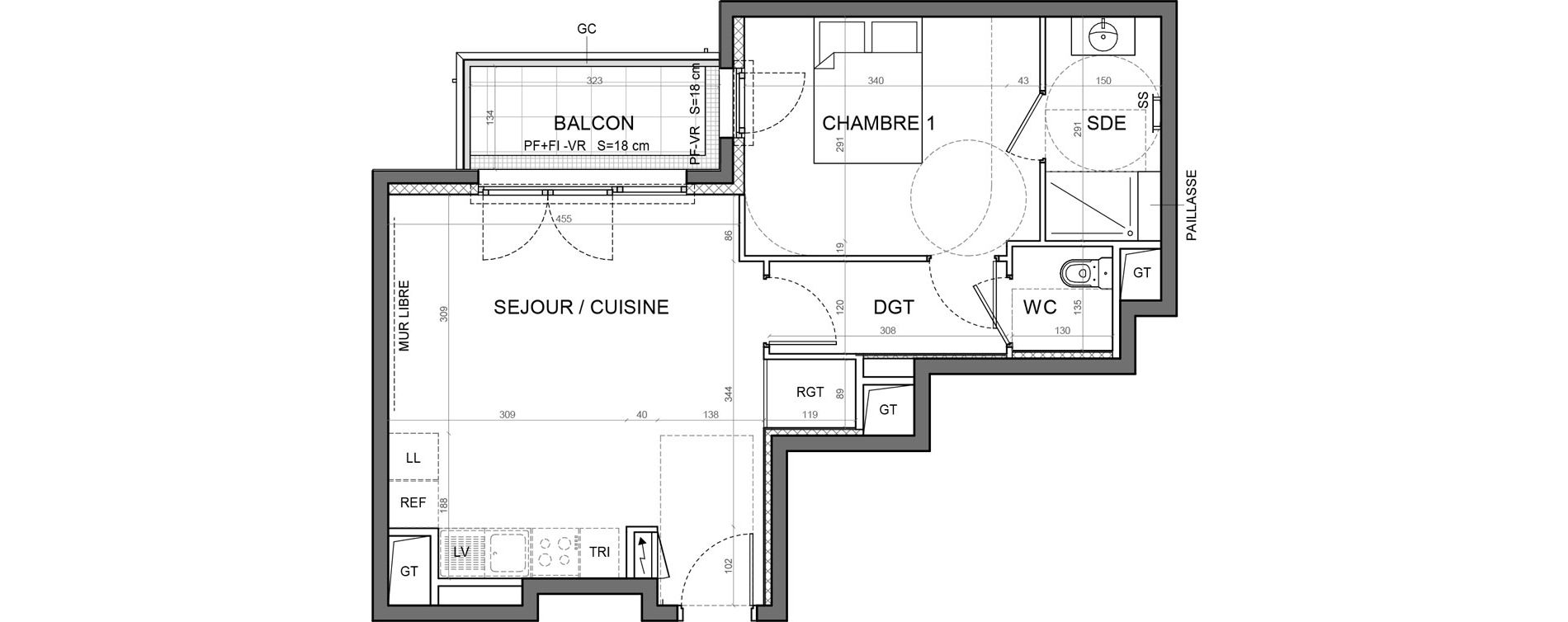 Appartement T2 de 46,37 m2 &agrave; Aulnay-Sous-Bois Val francilia