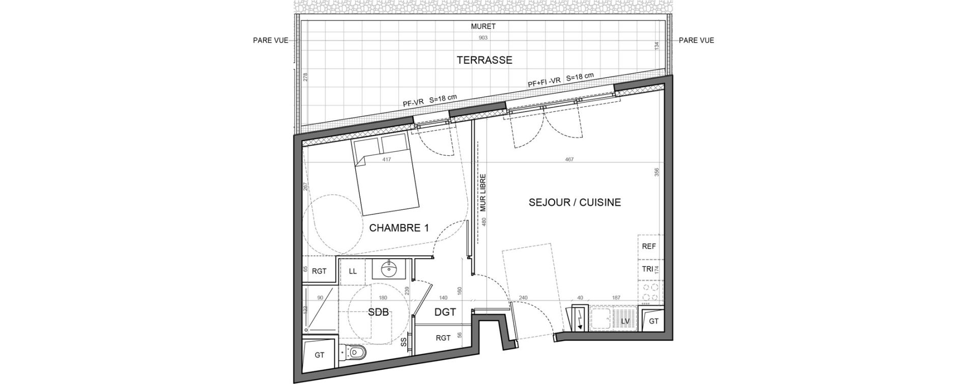 Appartement T2 de 46,98 m2 &agrave; Aulnay-Sous-Bois Val francilia