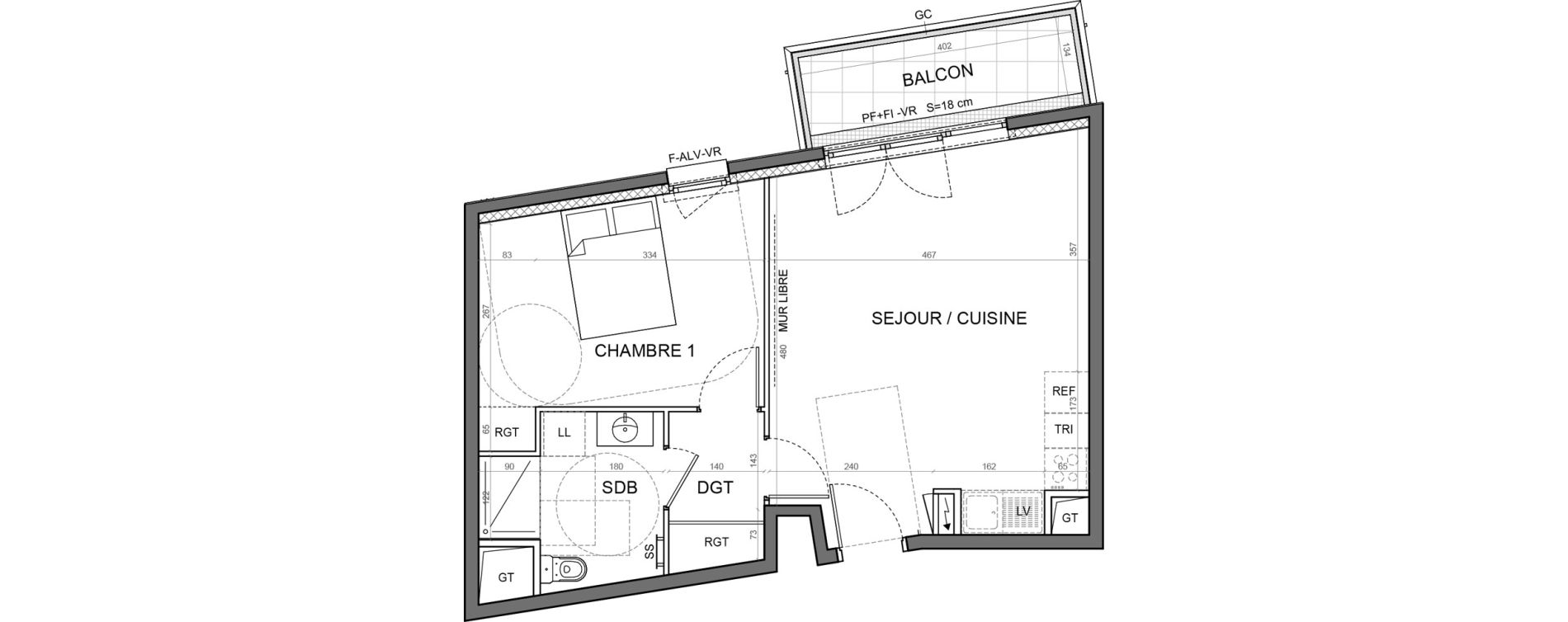 Appartement T2 de 46,98 m2 &agrave; Aulnay-Sous-Bois Val francilia