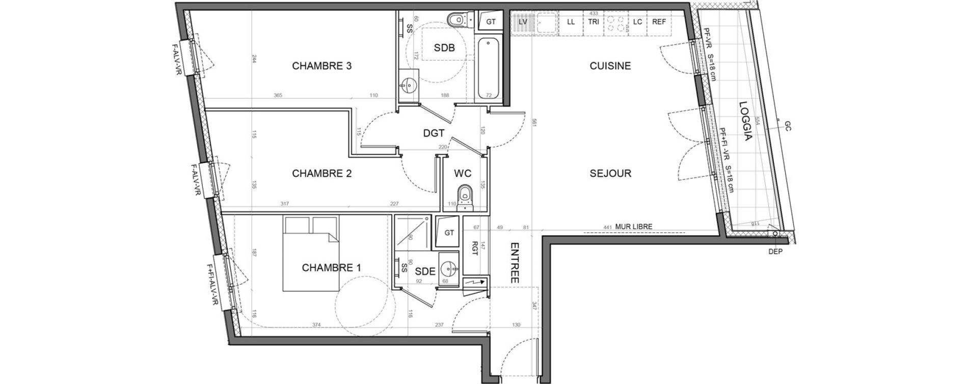 Appartement T4 de 85,37 m2 &agrave; Aulnay-Sous-Bois Val francilia