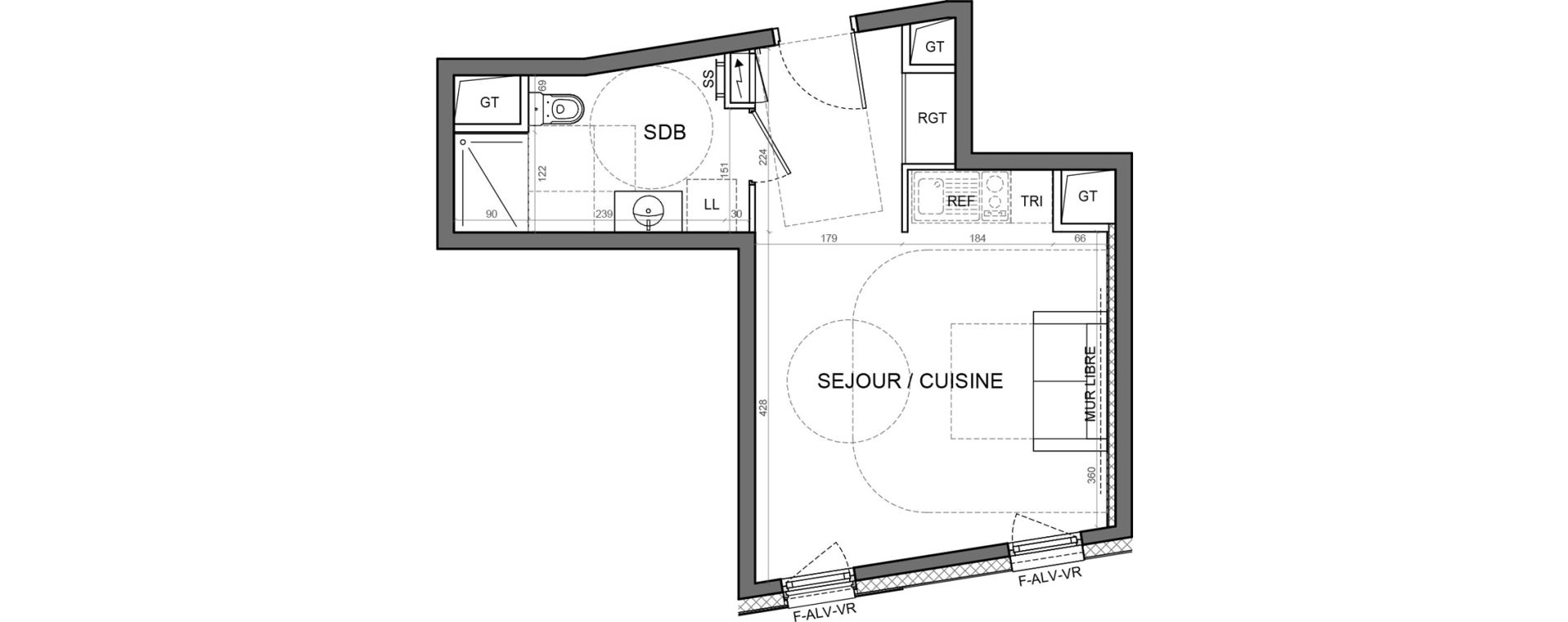 Appartement T1 de 29,61 m2 &agrave; Aulnay-Sous-Bois Val francilia