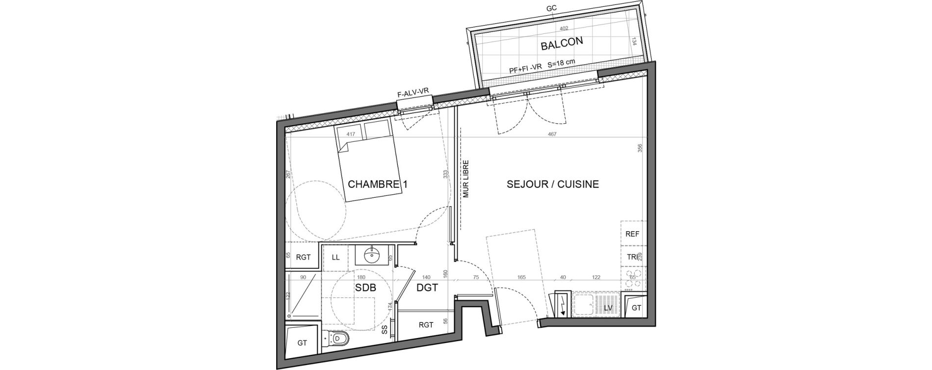 Appartement T2 de 46,98 m2 &agrave; Aulnay-Sous-Bois Val francilia