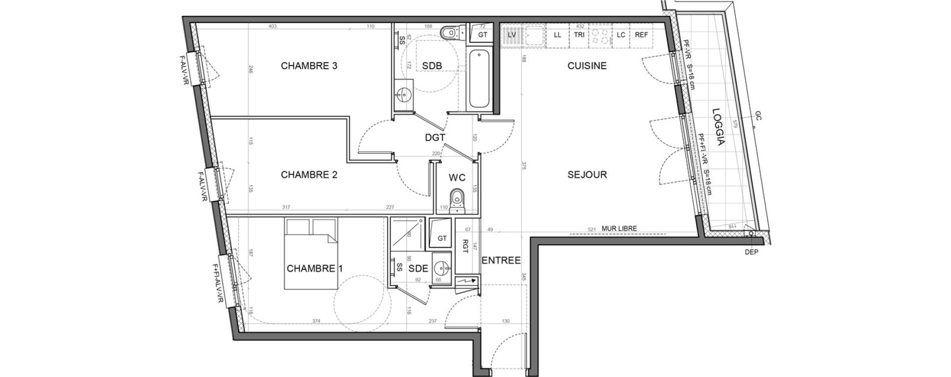 Appartement T4 de 85,58 m2 &agrave; Aulnay-Sous-Bois Val francilia