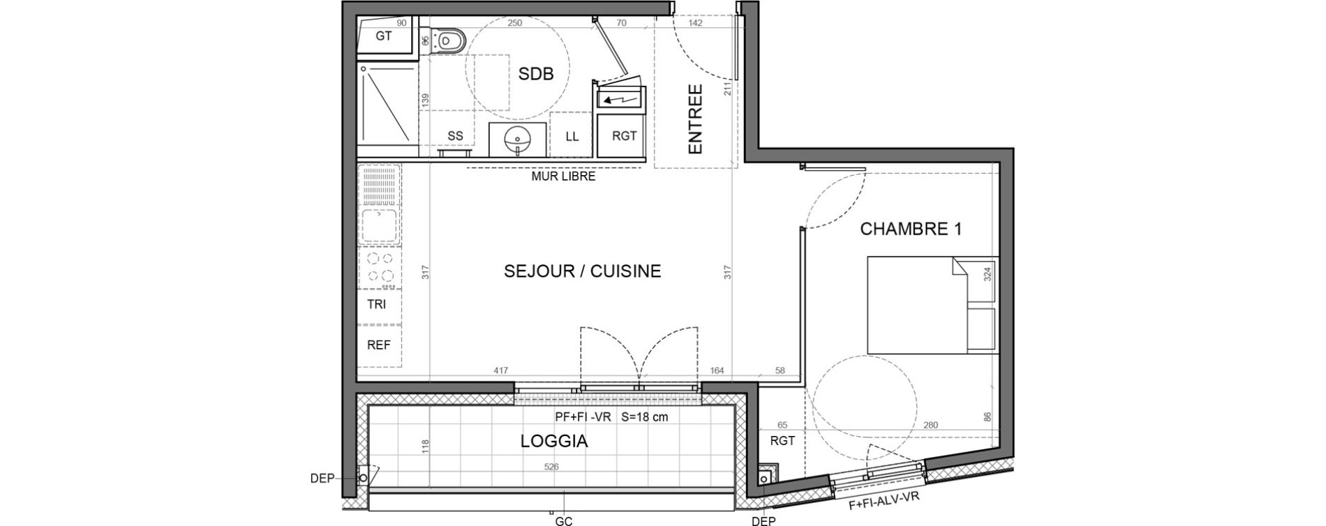 Appartement T2 de 43,72 m2 &agrave; Aulnay-Sous-Bois Val francilia