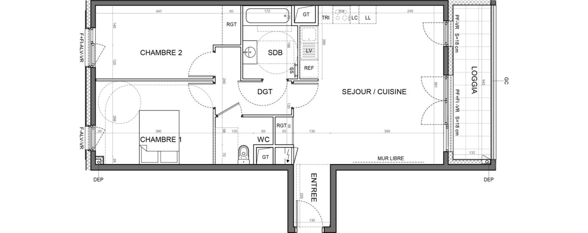 Appartement T3 de 68,46 m2 &agrave; Aulnay-Sous-Bois Val francilia