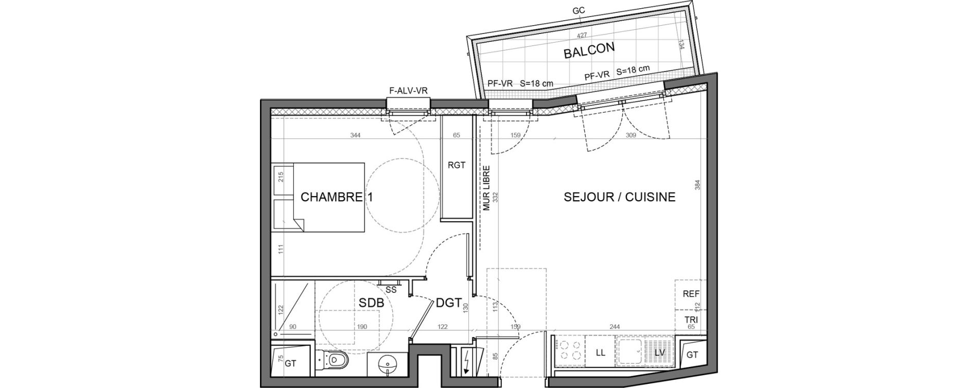 Appartement T2 de 44,21 m2 &agrave; Aulnay-Sous-Bois Val francilia