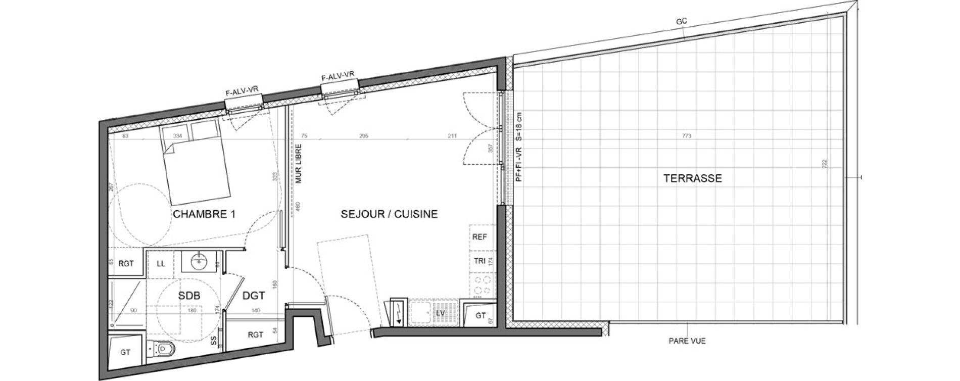 Appartement T2 de 48,20 m2 &agrave; Aulnay-Sous-Bois Val francilia