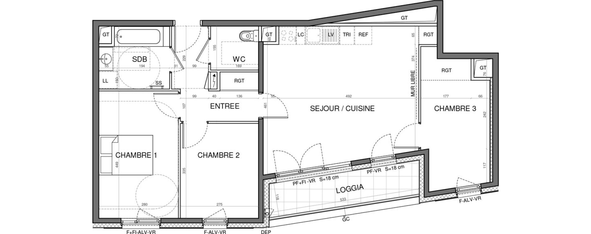 Appartement T4 de 73,19 m2 &agrave; Aulnay-Sous-Bois Val francilia