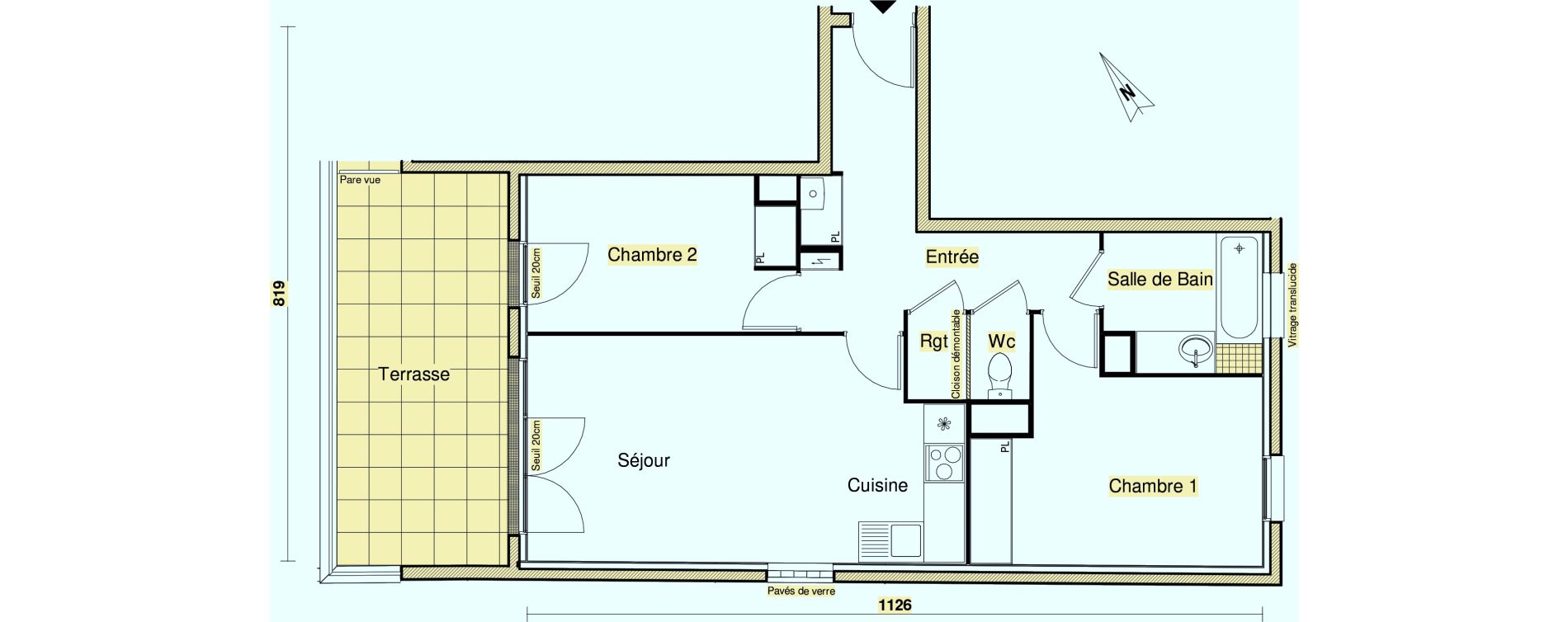 Appartement T3 de 62,76 m2 &agrave; Bagnolet Centre