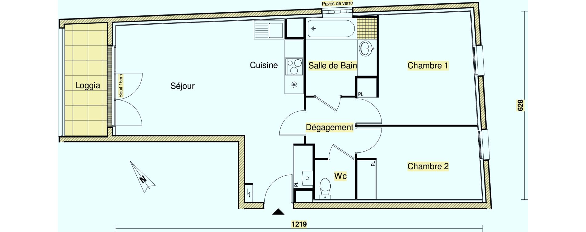 Appartement T3 de 61,43 m2 &agrave; Bagnolet Centre