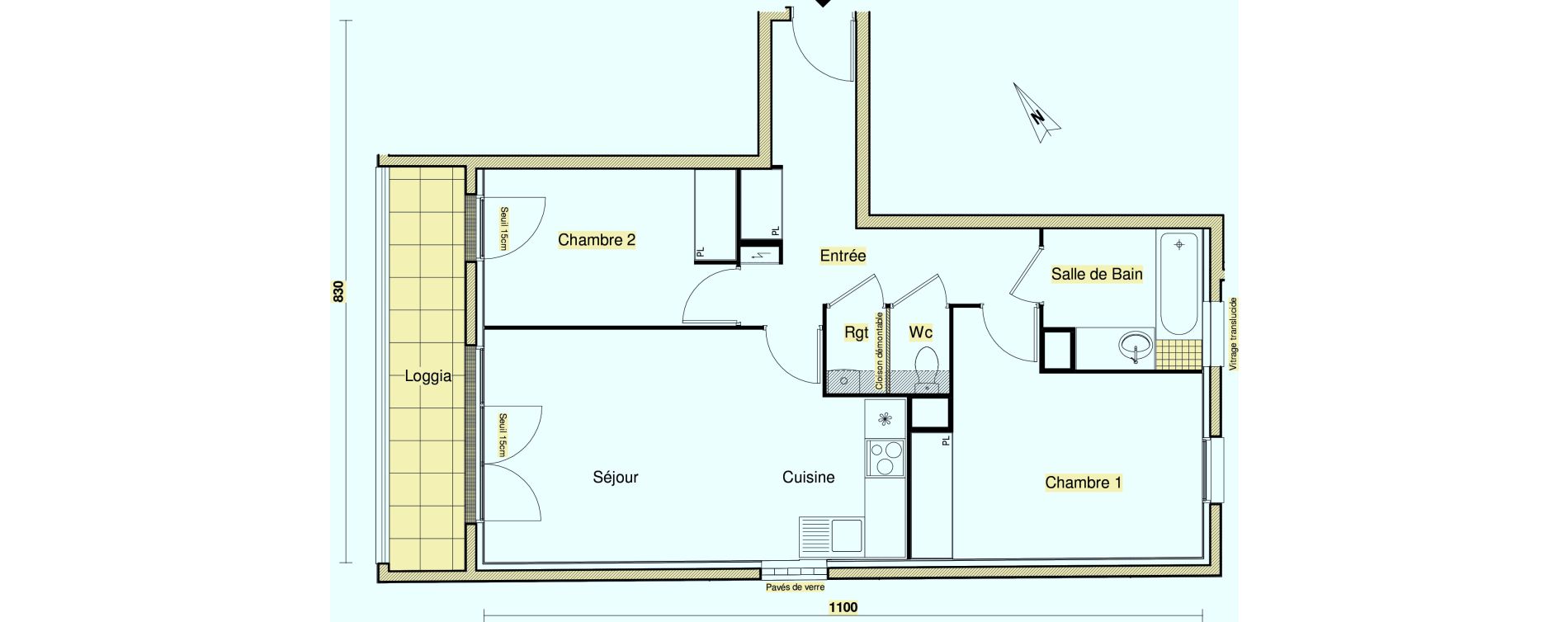 Appartement T3 de 61,86 m2 &agrave; Bagnolet Centre