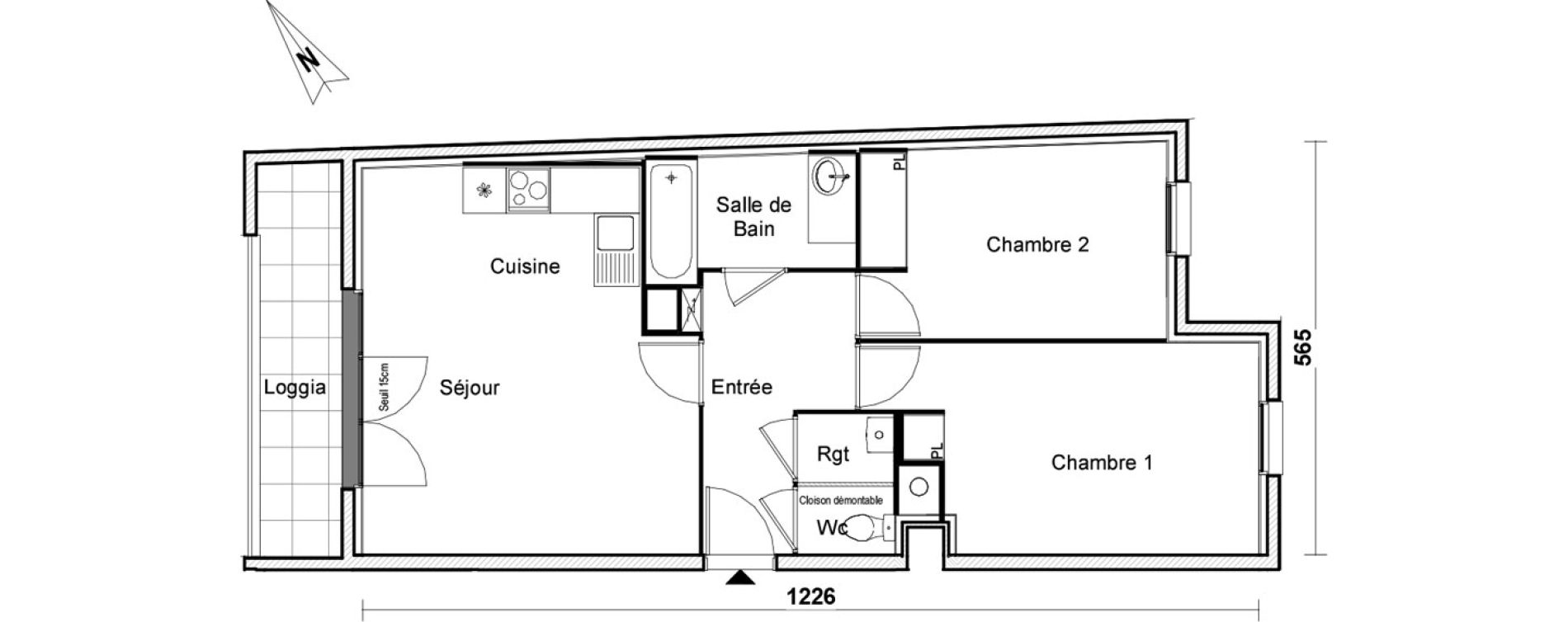 Appartement T3 de 61,00 m2 &agrave; Bagnolet Centre
