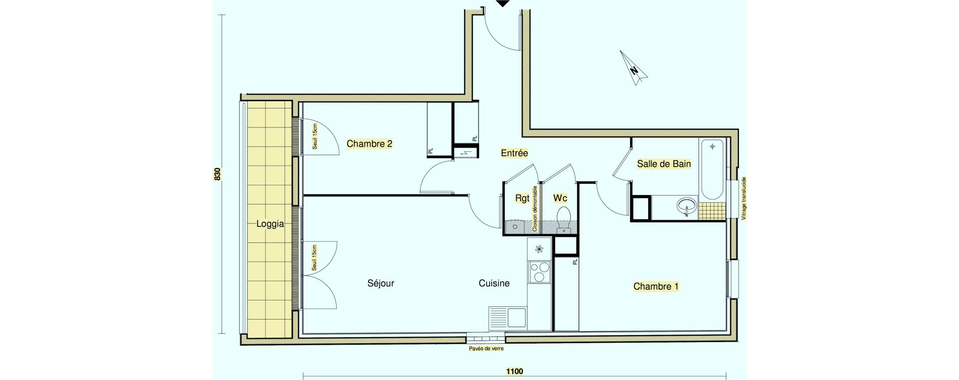 Appartement T3 de 61,86 m2 &agrave; Bagnolet Centre