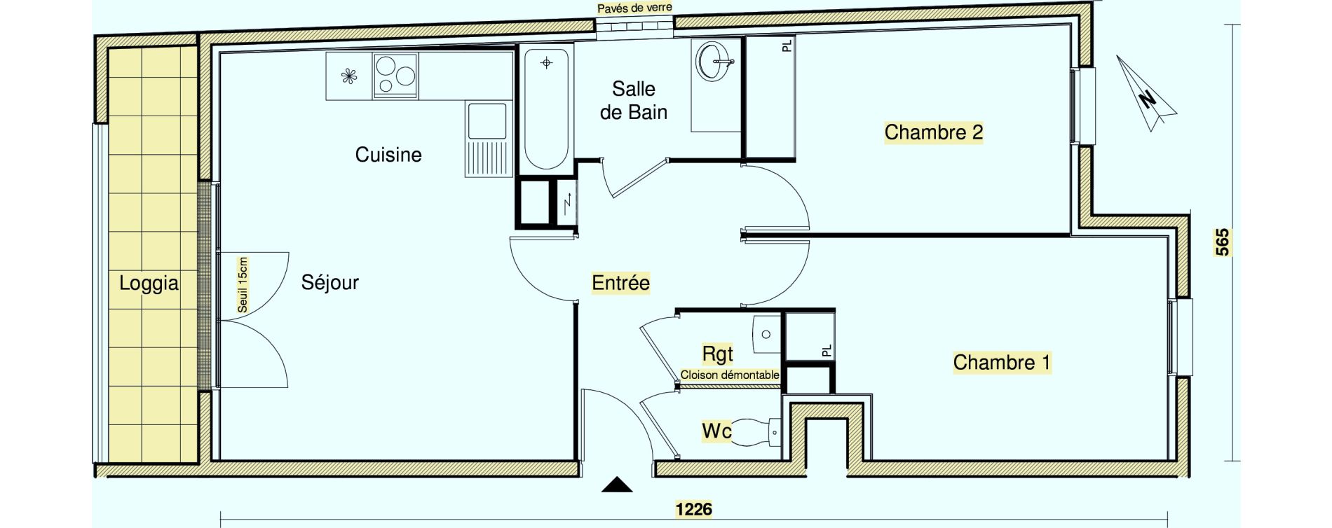 Appartement T3 de 60,72 m2 &agrave; Bagnolet Centre