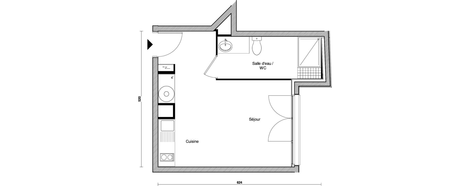 Appartement T1 de 26,97 m2 &agrave; Bagnolet Centre