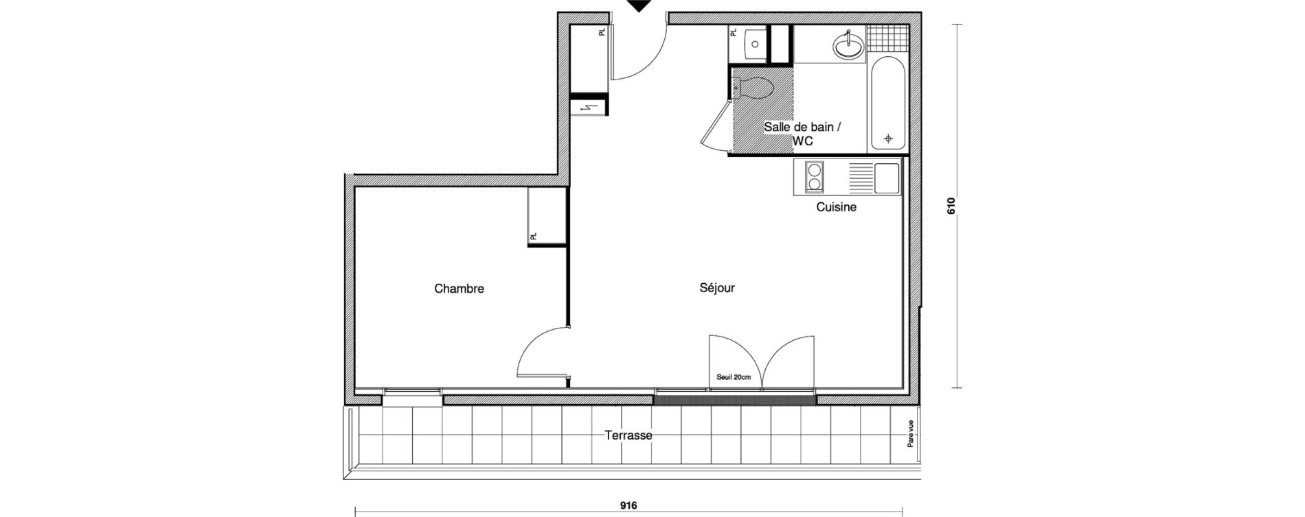 Appartement T2 de 45,35 m2 &agrave; Bagnolet Centre