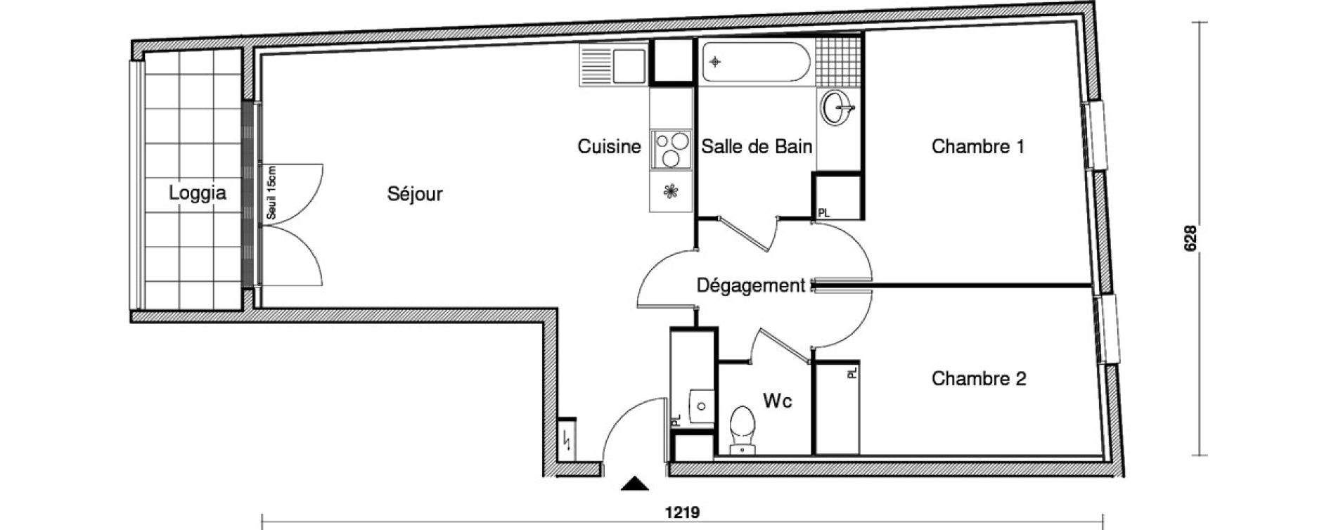 Appartement T3 de 61,43 m2 &agrave; Bagnolet Centre