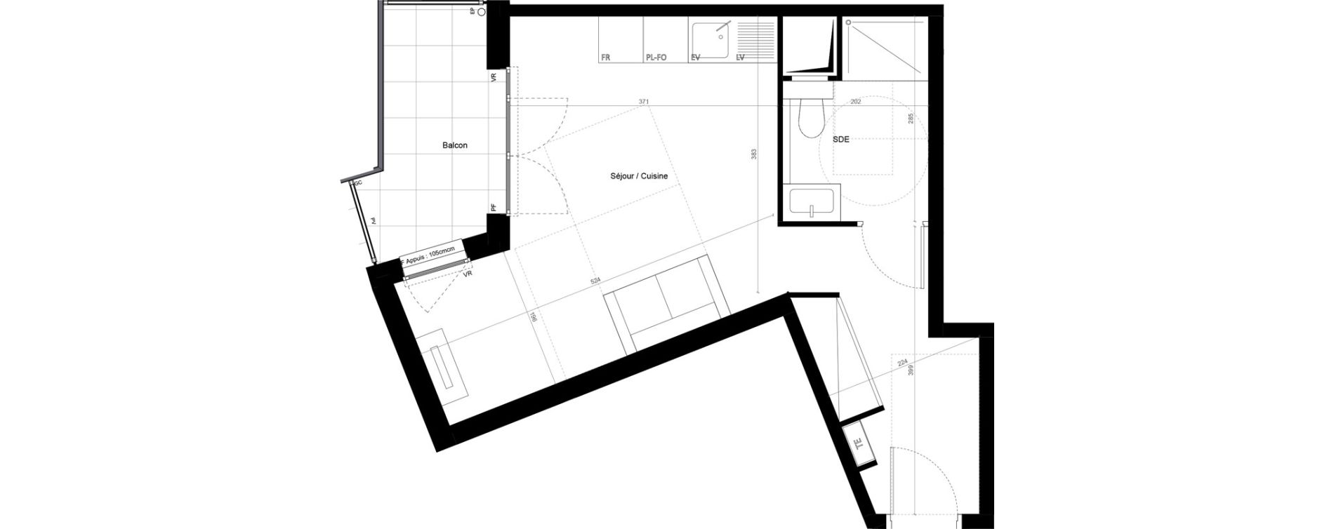 Appartement T1 de 32,47 m2 &agrave; Bagnolet Centre