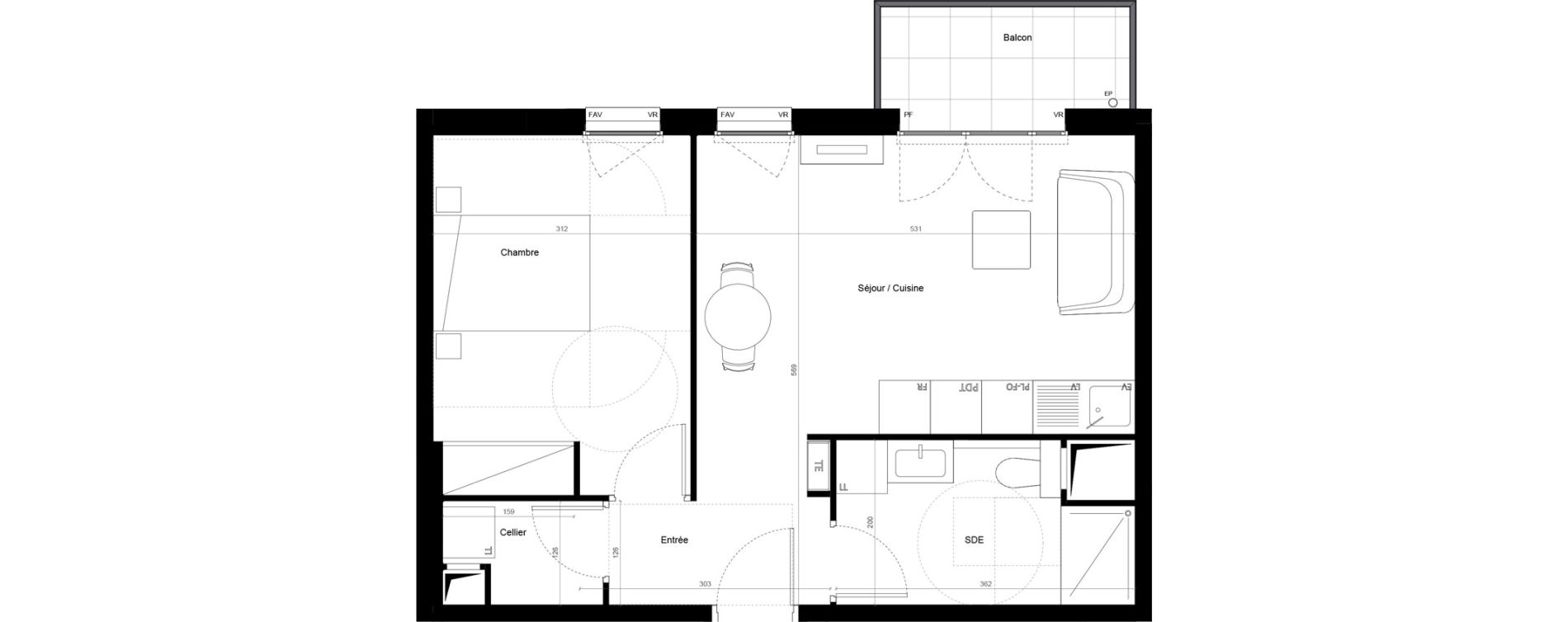 Appartement T2 de 46,00 m2 &agrave; Bagnolet Centre