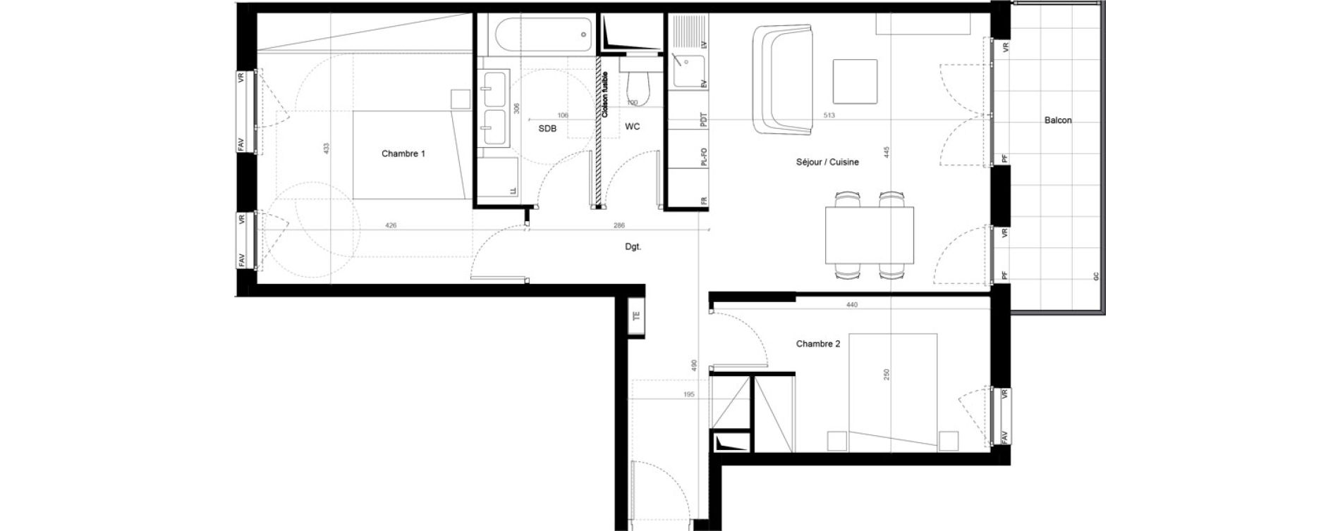 Appartement T3 de 64,67 m2 &agrave; Bagnolet Centre