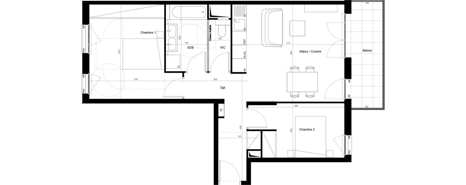 Appartement T3 de 64,67 m2 &agrave; Bagnolet Centre